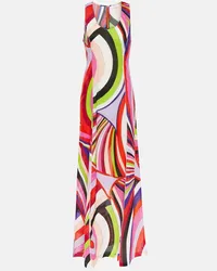 Emilio Pucci Abito lungo Iride in cotone con stampa Multicolore