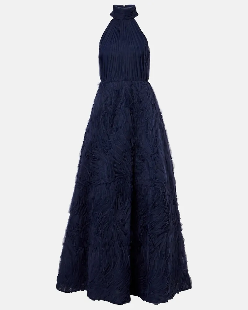 Rebecca Vallance Abito lungo Jasmine in tulle Blu