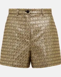 Etro Shorts in jacquard a vita alta Oro