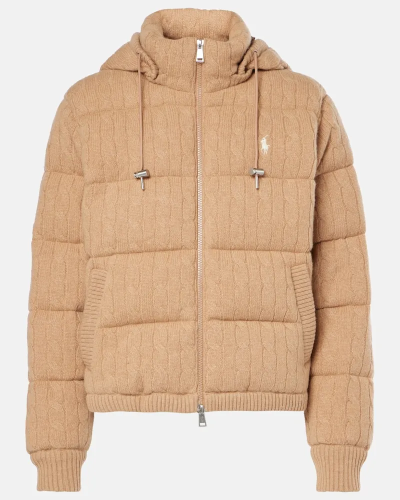 Ralph Lauren Piumino in lana e cashmere a trecce Beige