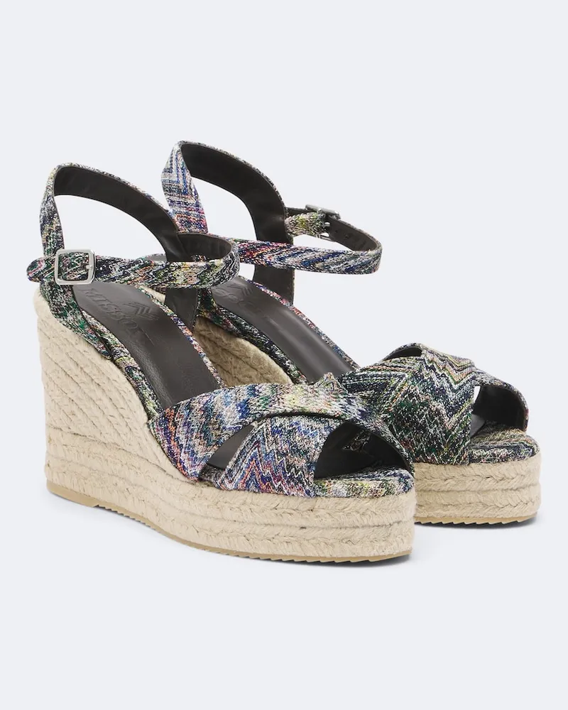 Missoni Sandali con zeppa a zig zag Multicolore