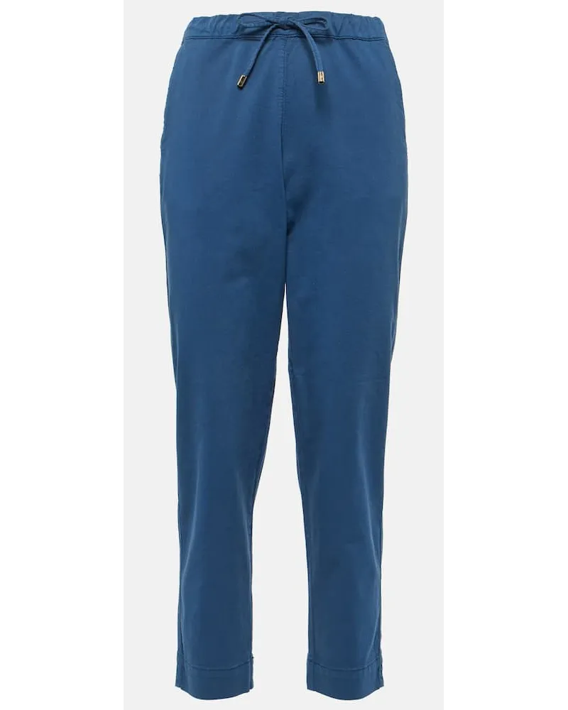 Max Mara Pantaloni cropped Terreno in cotone Blu