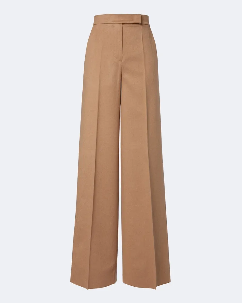 Max Mara Pantaloni a gamba larga in cammello Beige