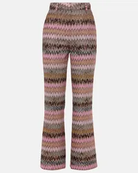 Missoni Pantaloni flared in lamé a zig-zag Multicolore