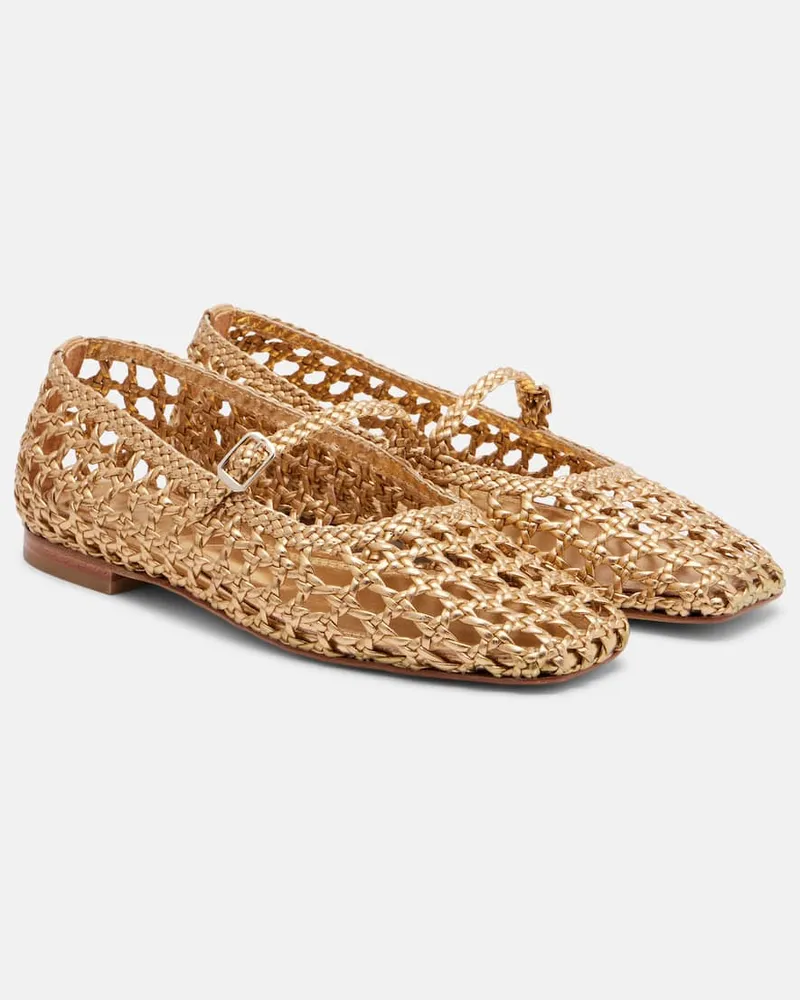 SOULIERS MARTINEZ Ballerine Mary Jane Paris in pelle Oro