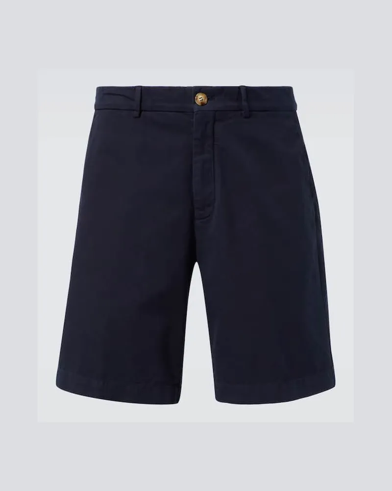 Brunello Cucinelli Shorts in twill di cotone Blu