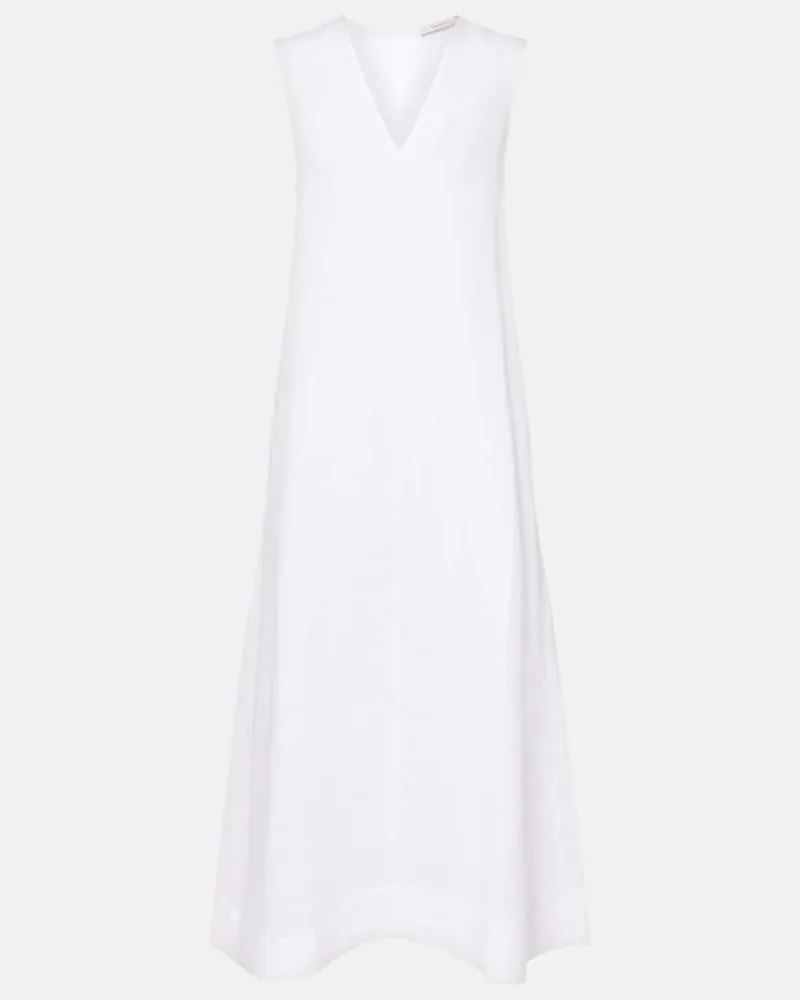 ASCENO Abito midi Nisha in lino Bianco