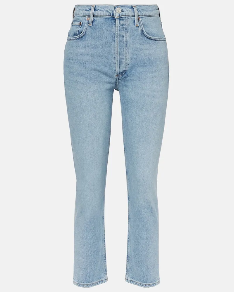 AGOLDE Jeans regular Riley a vita alta Blu
