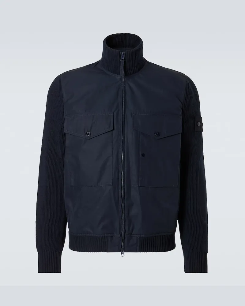 Stone Island Bomber Compass in cotone Blu