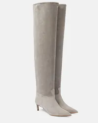 Ulla Johnson Stivali cuissardes Carolina 55 in suede Grigio