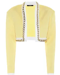 Balmain Giacca cropped in maglia Giallo