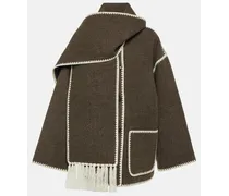 Giacca in misto lana con sciarpa