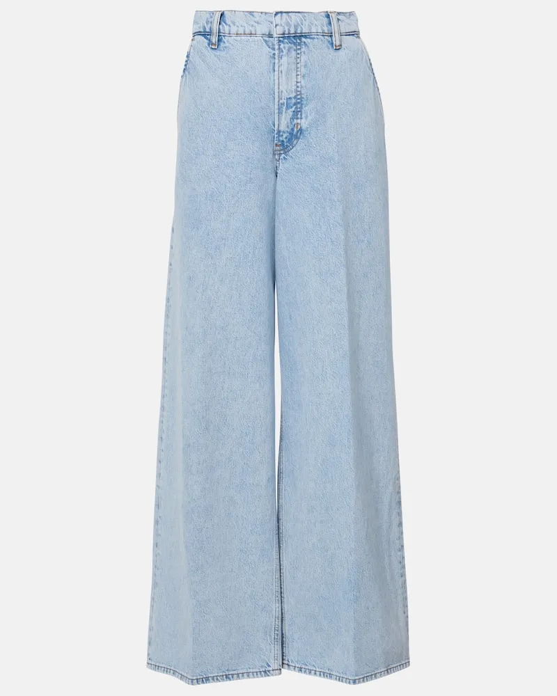 Frame Denim Jeans a gamba larga e vita alta Blu
