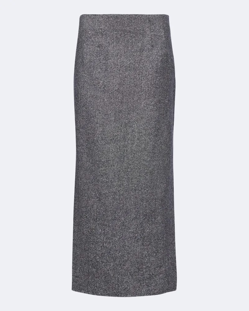 Etro Gonna midi in misto lana e seta Grigio
