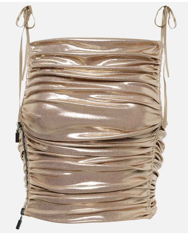 Maticevski Top Marly con ruches Metallizzato