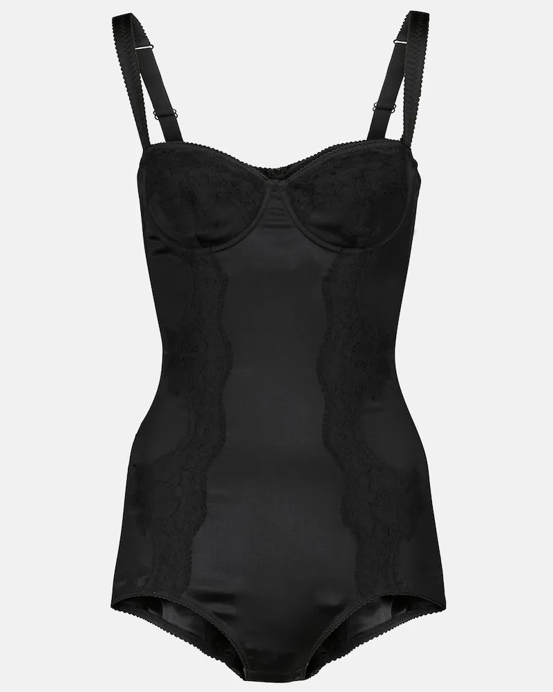 Dolce & Gabbana Body in seta con pizzo Nero