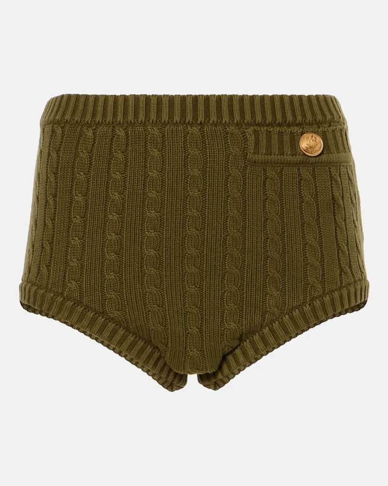 Chloé ChloÃ© Shorts in misto cotone a trecce Verde