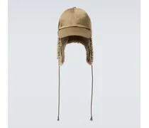 Cappello in cotone con shearling sintetico