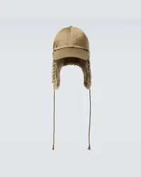 Burberry Cappello in cotone con shearling sintetico Marrone