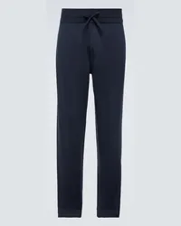 Loro Piana Pantaloni sportivi Renai in misto lana Blu