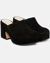 Gianvito Rossi Mules Lyss in suede con plateau Nero