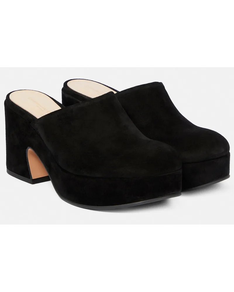 Gianvito Rossi Mules Lyss in suede con plateau Nero