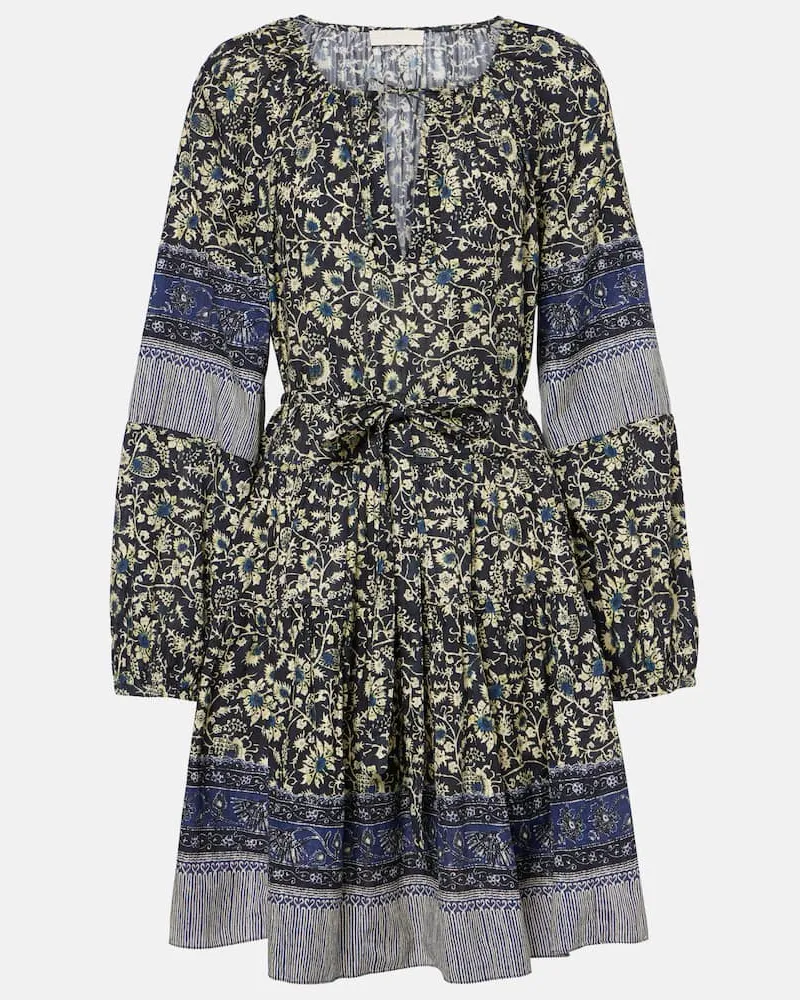 Ulla Johnson Abito corto Abri in cotone con stampa Blu