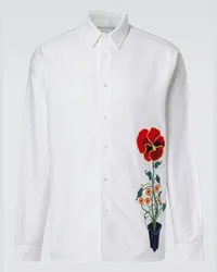 J.W.Anderson Camicia in cotone con ricamo Bianco