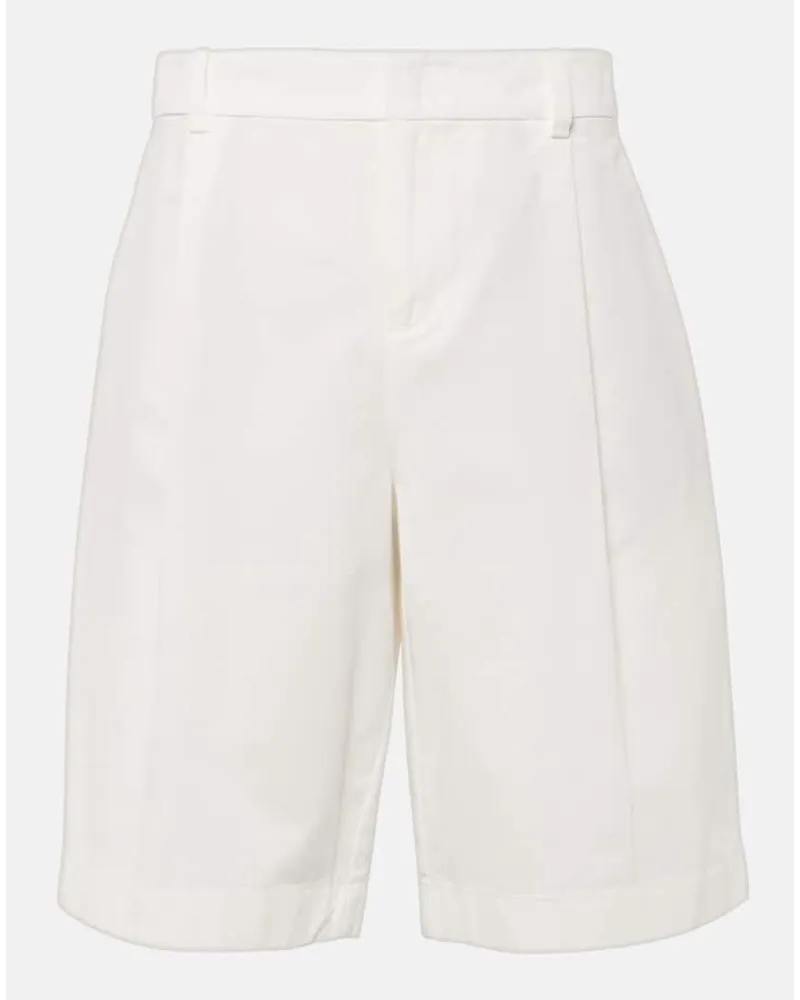 Vince Shorts in cotone a vita alta Bianco