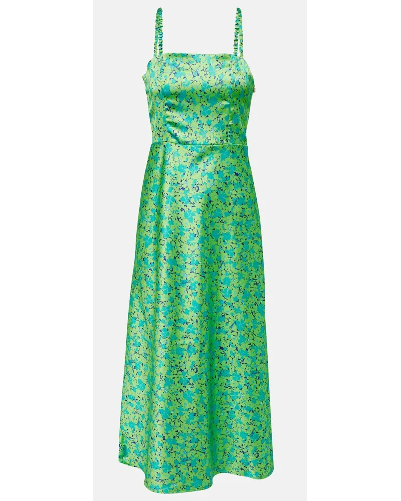 ROTATE Birger Christensen Abito midi in raso con stampa Multicolore