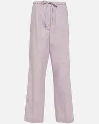 Totême Pantaloni a vita alta misto cotone Rosa