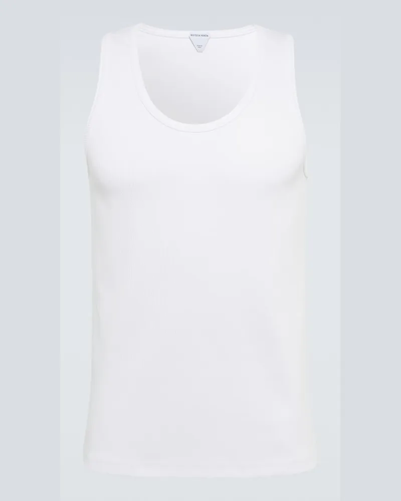 Bottega Veneta Tank top in misto cotone a coste Bianco