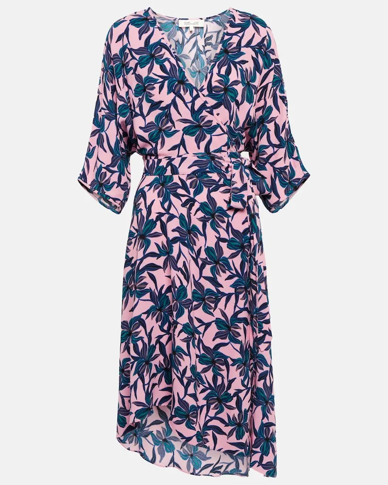Diane von Furstenberg Abito midi con stampa Rosa