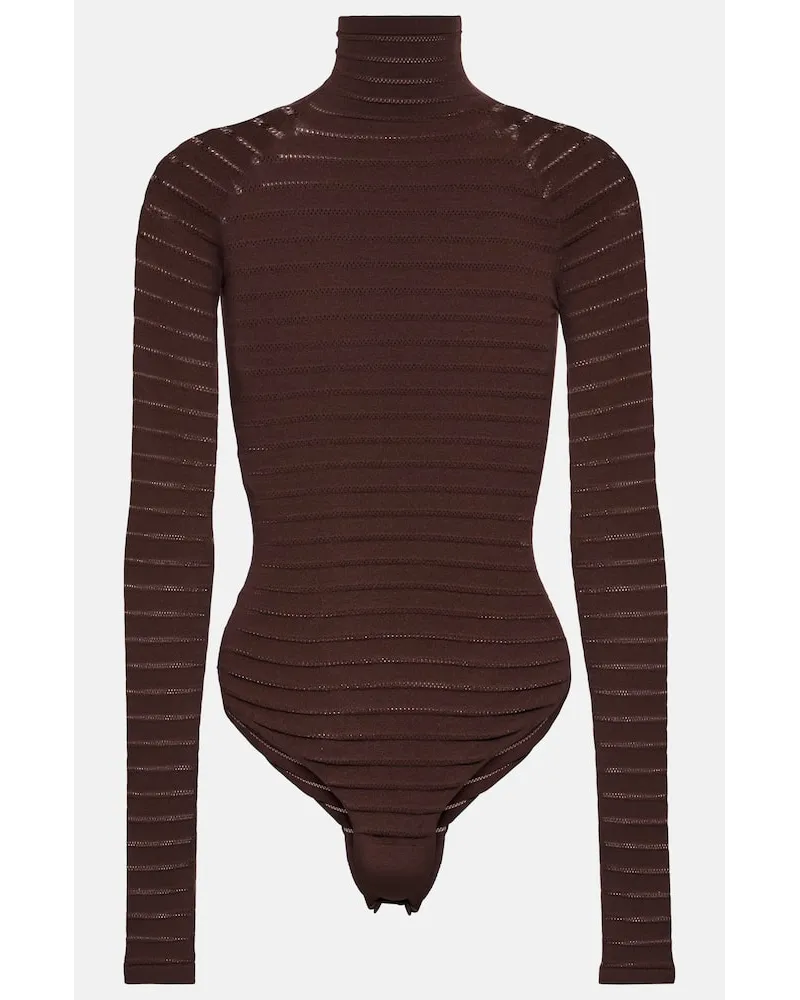 Alaïa AlaÃ¯a Body a righe Marrone
