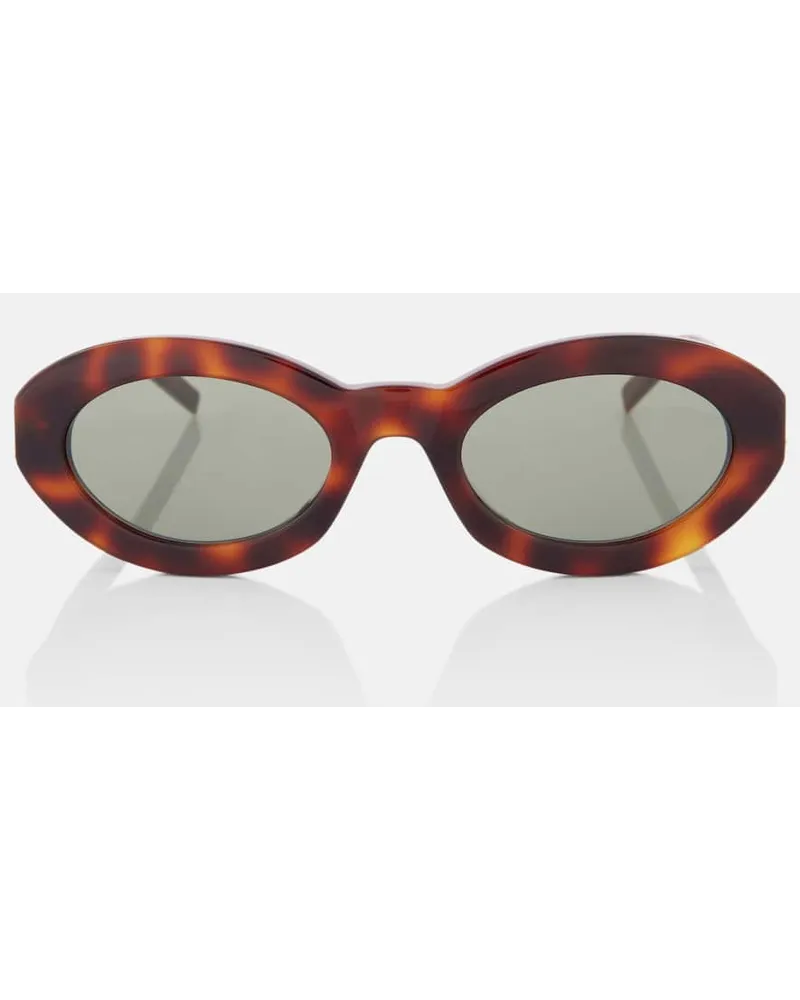 Saint Laurent Occhiali da sole ovali SL M136 Marrone