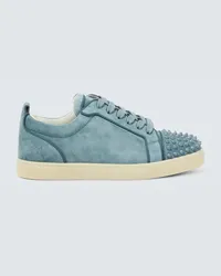 Christian Louboutin Sneakers Louis Junior Spikes in suede Blu