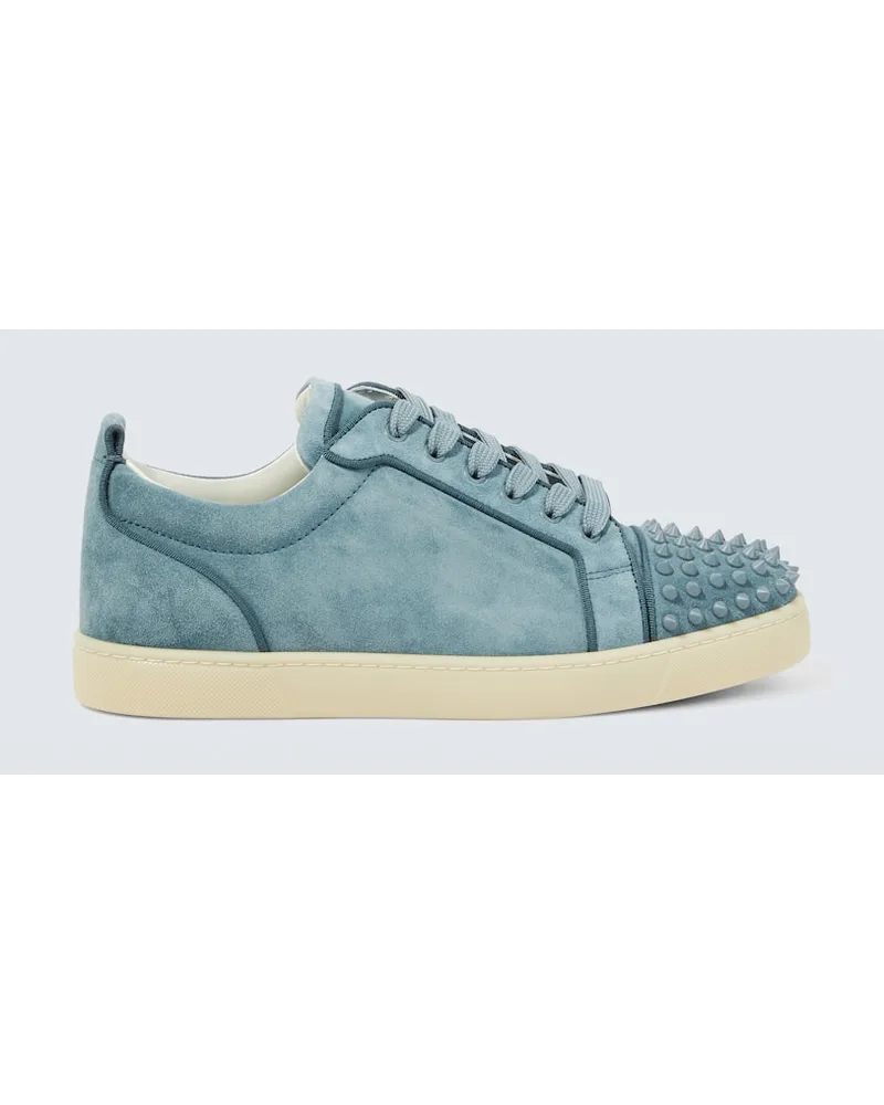 Christian Louboutin Sneakers Louis Junior Spikes in suede Blu