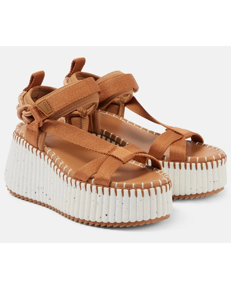 Chloé ChloÃ© Sandali Nama 80 con zeppa Marrone