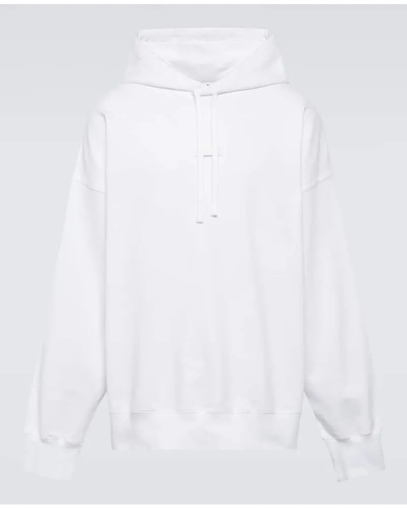 Gucci Felpa in jersey di cotone con cappuccio Bianco
