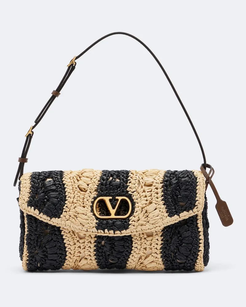 Valentino Garavani Borsa a spalla DeVain Small Beige