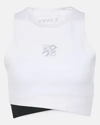 Loewe x On - Top cropped Performance con logo Bianco