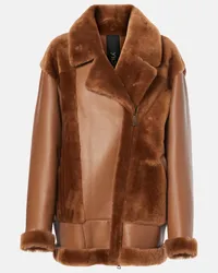 BLANCHA Giacca in pelle con shearling Marrone