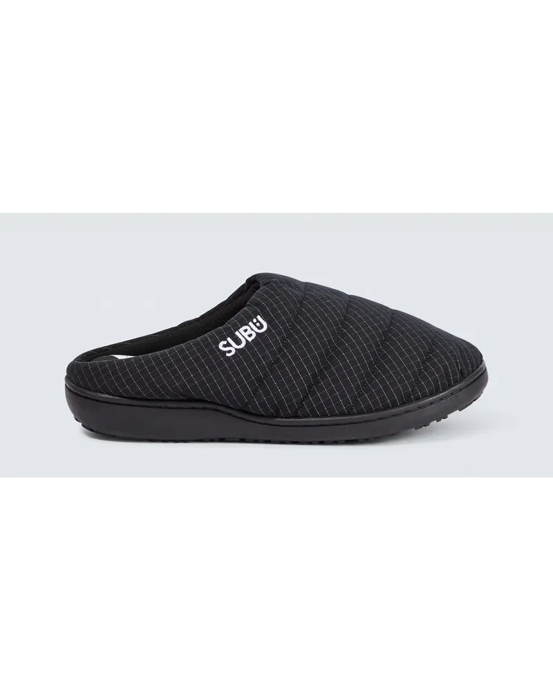 and wander x Subu - Slippers a righe con imbottitura Nero