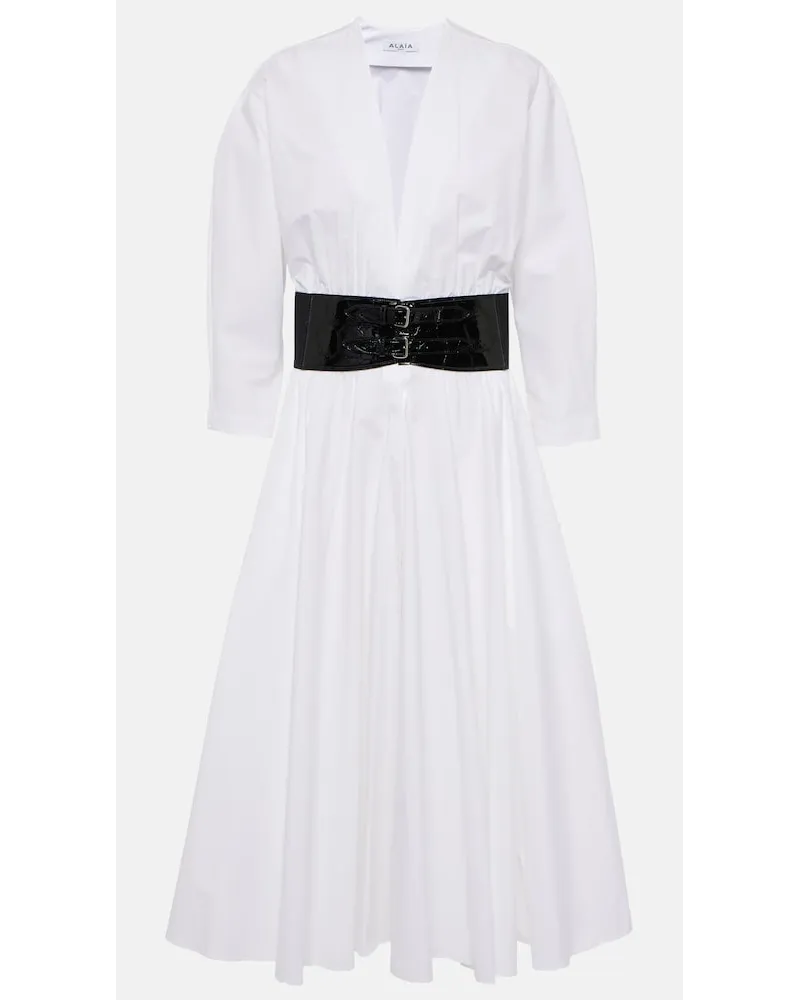Alaïa AlaÃ¯a Abito midi in cotone Bianco