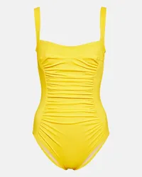 Karla Colletto Costume intero con ruches Giallo