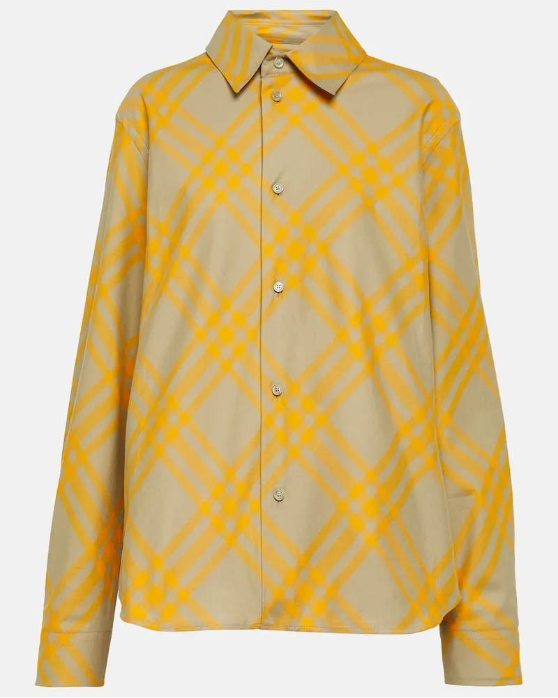Burberry Camicia in cotone a quadri Giallo