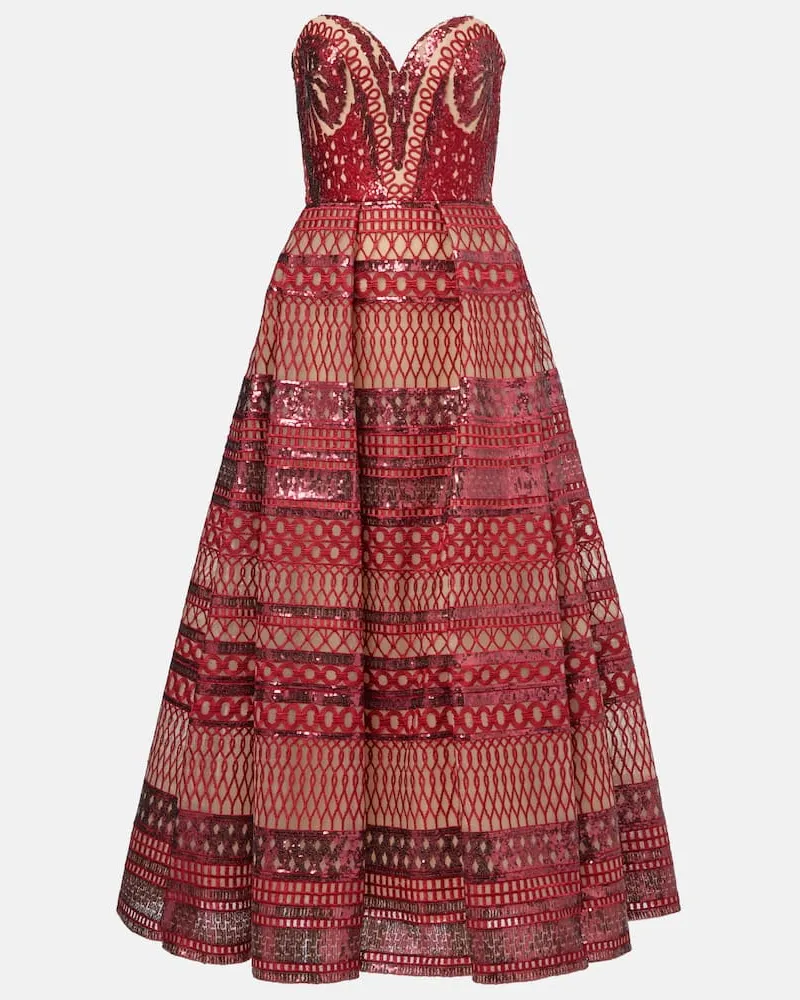 Elie Saab Abito lungo con paillettes Rosso