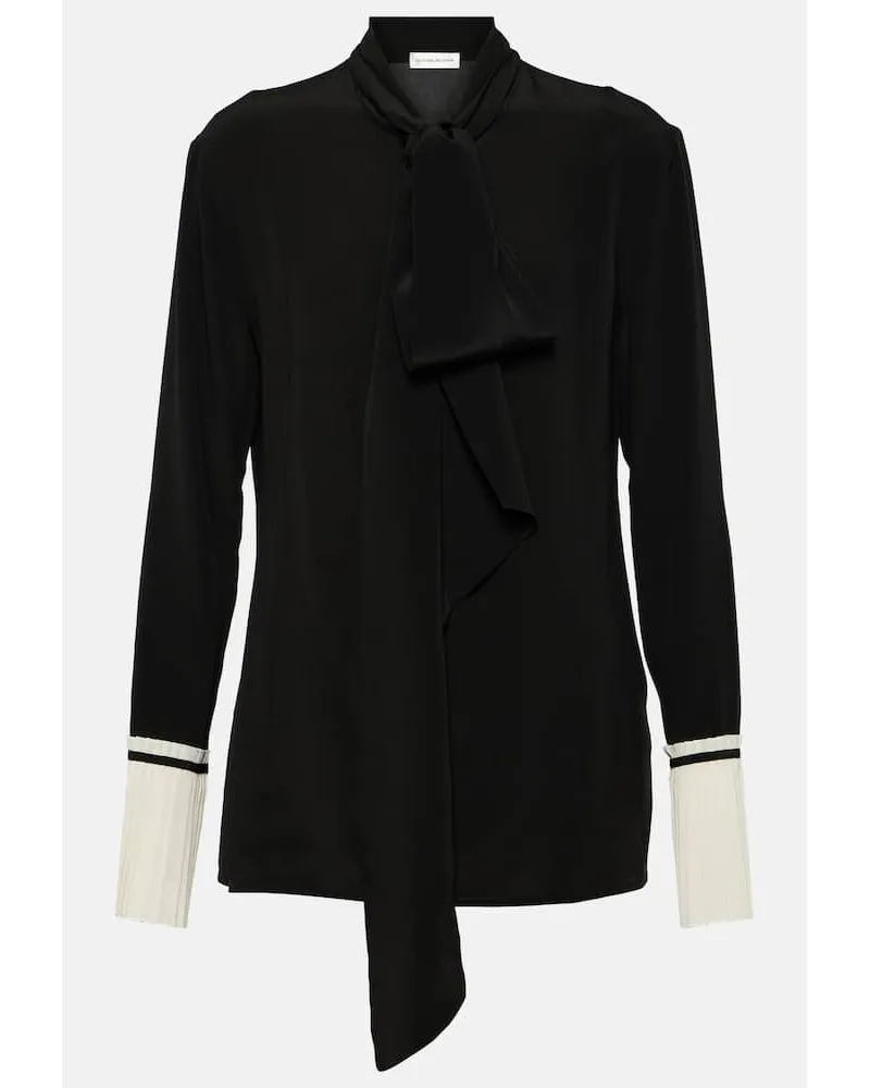 Victoria Beckham Blusa in crÃªpe di seta con papillon Nero