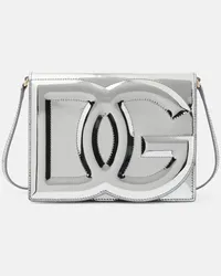 Dolce & Gabbana Borsa a tracolla DG in pelle metallizzata Argento