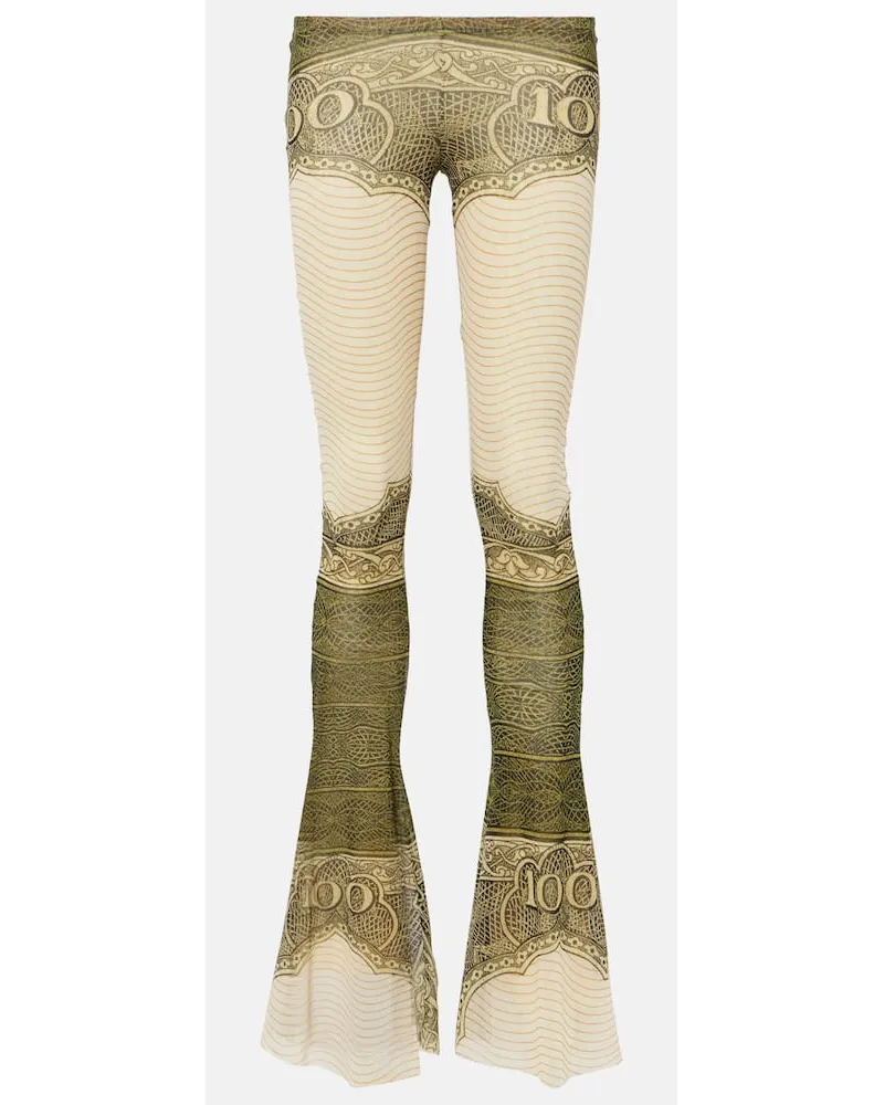 Jean Paul Gaultier Pantaloni flared con stampa Bianco